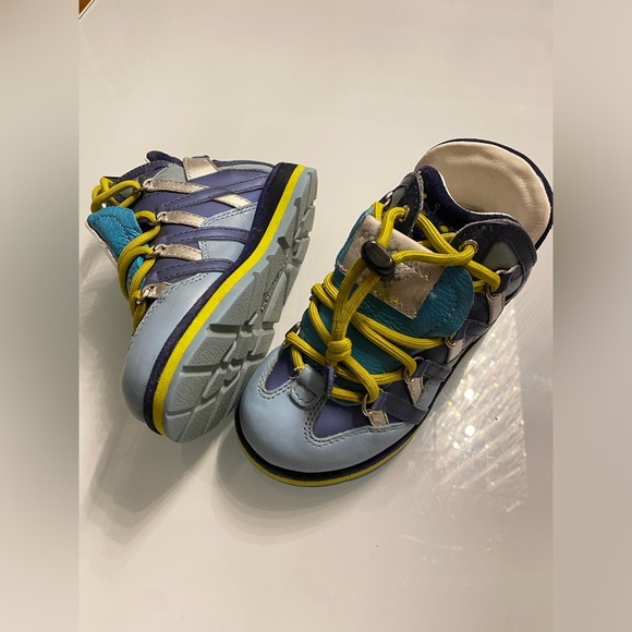 Kids Dolce & Gabbana Multicolor Leather High Top Sneakers Size 8 - Picture 5 of 8